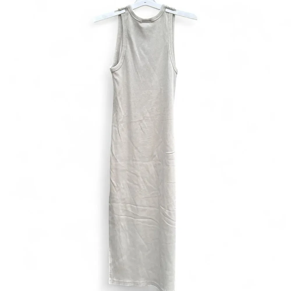 Women's Taupe Rib-Knit Maxi Bodycon Dress - Picture 3 of 4